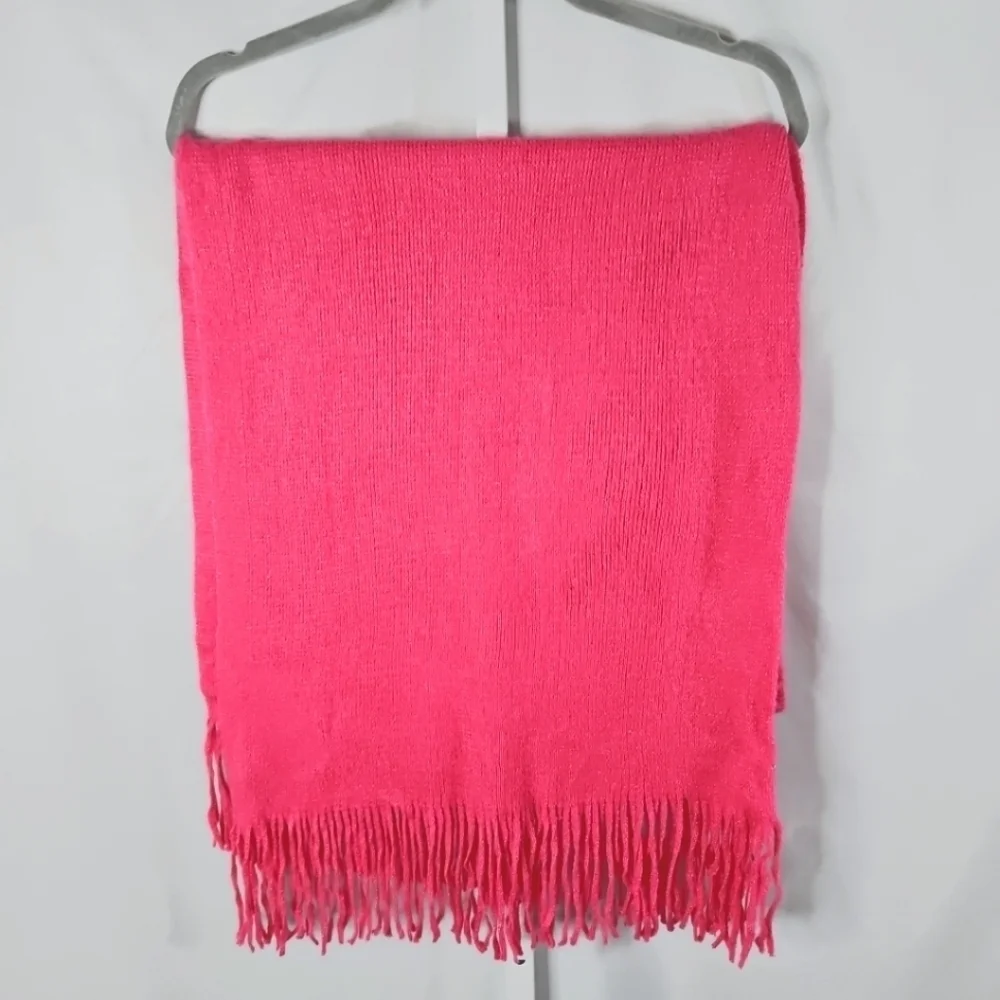 Vince Camuto Hot Pink Wrap Fringe Scarf NWT 76X26